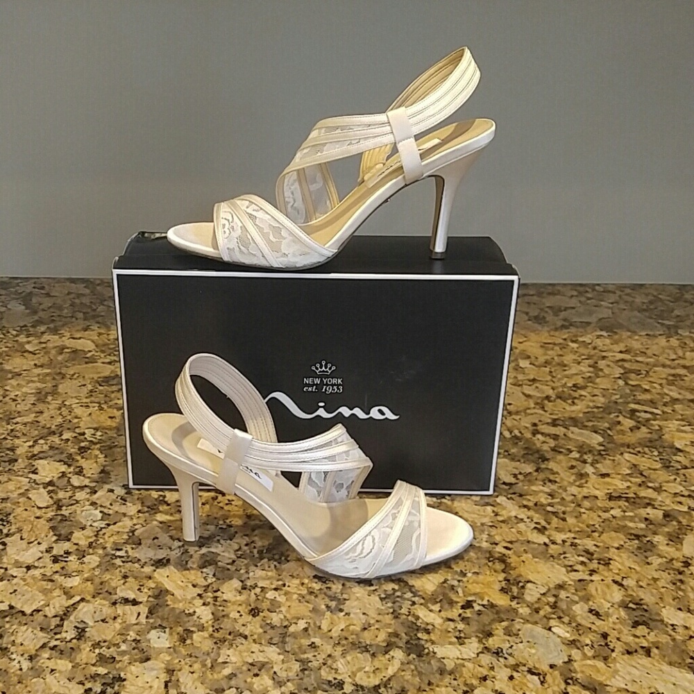 Beautiful Ivory Lace Shoes by Nina